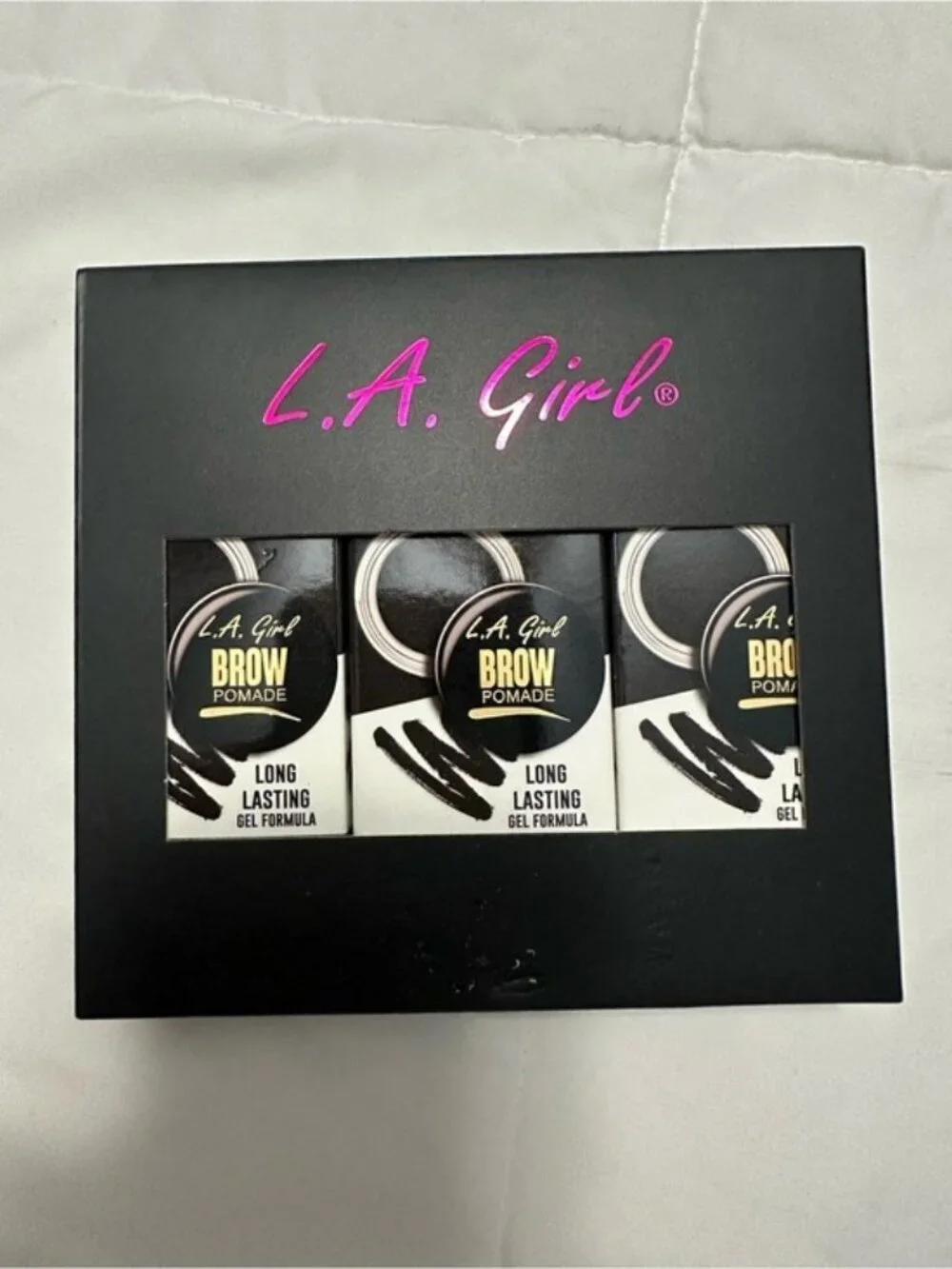 L.A. Girl Brow Pomade Soft Black Lot of 3 Waterproof Smudge Proof Eyebrow Gel